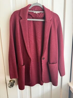J. Crew Short Sweater Blazer Maroon Size Small